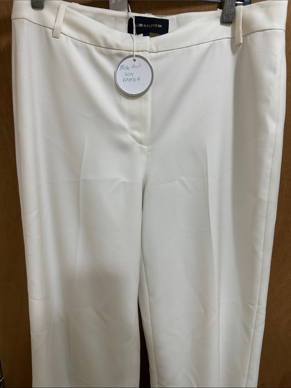 Kobi Halperin Cream Straight-Leg Tailored Trousers